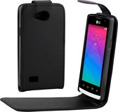 Verticale Flip Magnetische Leren Case voor LG Joy / H220 (Zwart)