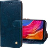 Business Style Oil Wax Texture Horizontal Flip Leather Case voor Geschikt voor Xiaomi Mi 8, met houder & kaartsleuven & portemonnee (blauw)