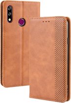 Magnetische gesp Retro Crazy Horse Texture Horizontale Flip Leather Case voor LG W10, met houder & kaartsleuven & fotolijst (bruin)