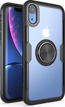 iPhone XS Max hoesje Carbon Fiber Metalen Platen ring grip houder