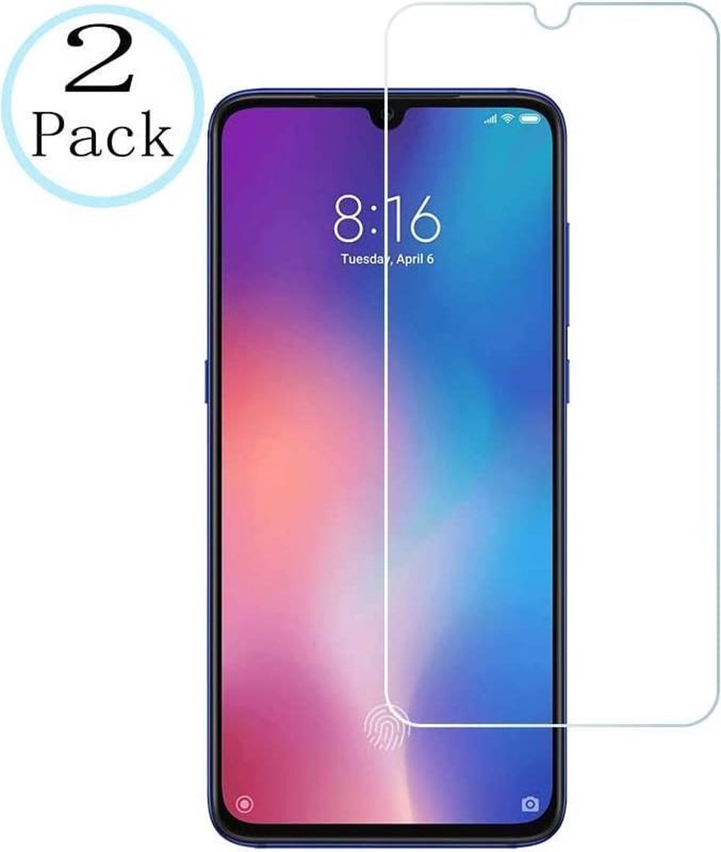 Screenprotector Geschikt voor: Xiaomi Mi 9T - 2 Stuks Tempered Glass Glazen Gehard Screen Protector 2.5D 9H (0.3mm)