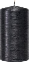 1x Zwarte cilinderkaars/stompkaars 7 x 13 cm 25 branduren - Geurloze zwartkleurige kaarsen - Woondecoraties