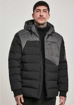 Urban Classics Jacket -2XL- Hooded Tech Bubble Zwart/Grijs