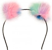 Diadeem Bol pluche pastel multicolor