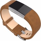 SmartphoneClip® Leather Bruin Bandje geschikt voor Fitbit Charge 2