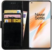 Rosso Element Book Case Wallet Hoesje Geschikt voor OnePlus 8 Pro | Portemonnee | 3 Pasjes | Magneetsluiting | Stand Functie | Zwart