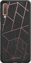 Samsung A7 2018 hoesje - Marble | Marmer grid | Samsung Galaxy A7 (2018) case | Hardcase backcover zwart