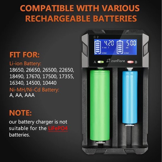 26650 Batterij Opladers Batterijen