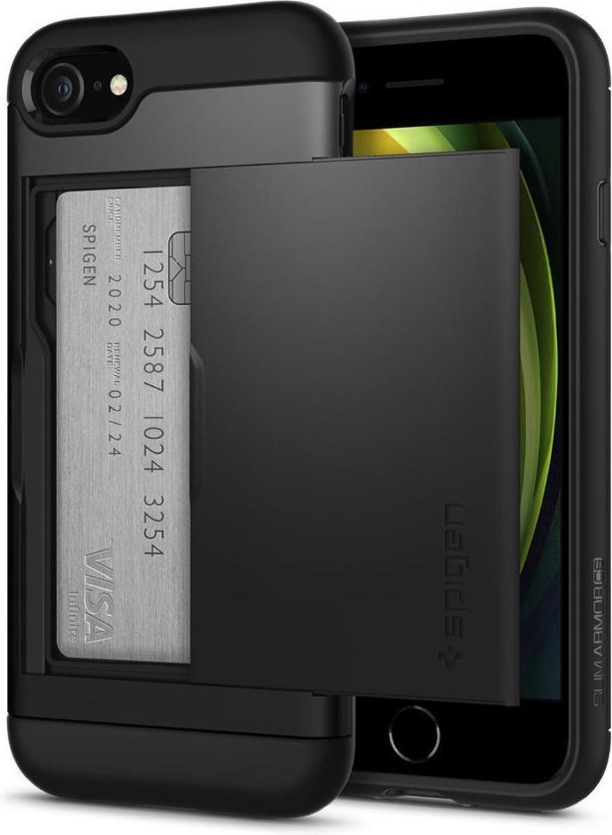 Spigen Slim Armor CS case iPhone 7 8 SE 2020 SE 2022 hoesje - Zwart