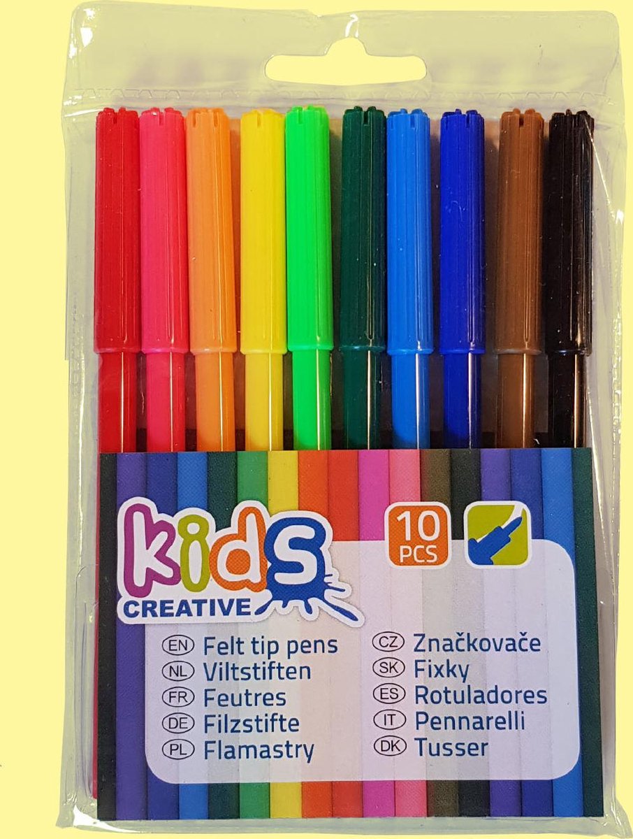 Viltstiften - 10 Stuks - Kids Creative