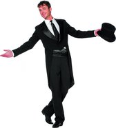 Wilbers & Wilbers - Feesten & Gelegenheden Kostuum - Lange Frack Slipjas Luxe Man - zwart - Maat 50 - Carnavalskleding - Verkleedkleding