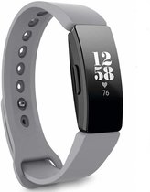 Siliconen Smartwatch bandje - Geschikt voor  Fitbit Inspire  silicone band - grijs - Maat: S - Horlogeband / Polsband / Armband