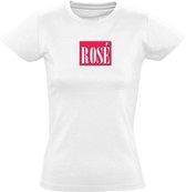 Rosé dames t-shirt wit | grappig | funny | vrouwen | maat L