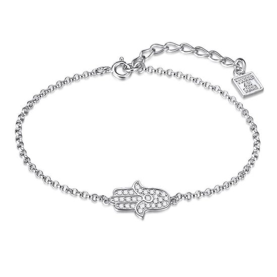 Fatima Handsieraden van 925 sterling zilver, Fatima oorbellen en hand van Fatima armband met duivelsug, gelukssieraad voor vrouwen, met geschenkdoos, 17 cm 5 cm, Sterling zilver