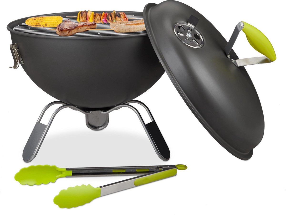 Relaxdays bbq houtskool kogelbarbecue barbecue rond picknick