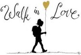 Kaart - A6 - 10x15cm - Met envelop - Walk in love - Liefde, vriendschap - Majestic Ally - 12 stuks