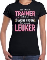 Gewone vrouw / trainer cadeau t-shirt zwart voor dames 2XL