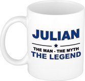 Julian The man, The myth the legend cadeau koffie mok / thee beker 300 ml