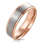 Ring Dames - Ringen Dames - Ringen Vrouwen - Ringen Mannen - Rosé Goudkleurig - Heren Ring - Met Middenstuk - Centro