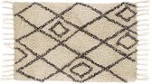 Sass & Belle Vloerkleedje Berber Diamonds Zwart-wit 50x70cm