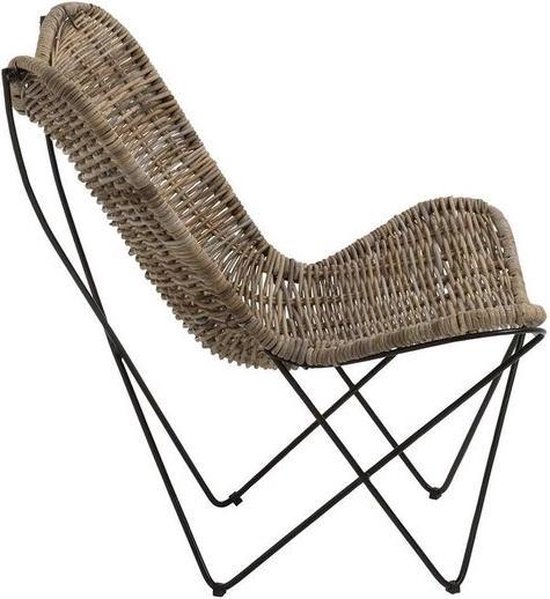 Rotan lounge stoel naturel (vlinderstoel) | bol.com