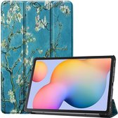 Tri-Fold Book Case - Geschikt voor Samsung Galaxy Tab S6 Lite Hoesje - Bloesem