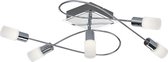 LED Plafondlamp - Trion Clupo - 20W - Warm Wit 3000K - Rechthoek - Mat Chroom - Aluminium - OSRAM LEDs - BSE