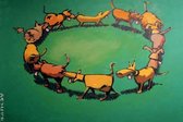 BANKSY Dogs Ring Around The Rosey Canvas Print