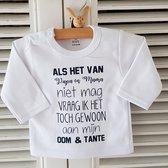 shirt oom en tante vraag baby shirt tekst voor jongen of meisje cadeau aankondiging bekendmaking zwangerschap