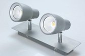 LANDO Opbouwspot LED 2x10W/750lm Zilver