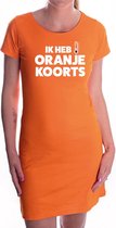 Oranje koorts fun tekst jurkje oranje dames - oranje kleding voor dames - Koningsdag / oranje supporter S