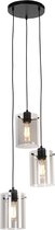 QAZQA dome - Design Hanglamp eettafel - 3 lichts - Ø 35 cm - Zwart -  Woonkamer | Slaapkamer | Keuken