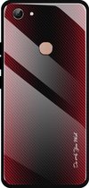 Voor Vivo Y83 Texture Gradient Glass-beschermhoes (rood)