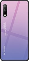 Voor Huawei Honor 9X Gradient Color Glass Case (Lichtpaars)