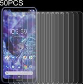 50 STUKS 0.26mm 9H 2.5D gehard glasfilm voor Nokia 5.1 Plus (Nokia X5), geen retailpakket