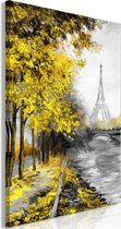 Schilderijen Op Canvas - Schilderij - Paris Channel (1 Part) Vertical Yellow 80x120 - Artgeist Schilderij