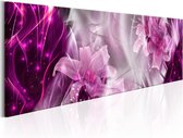 Schilderijen Op Canvas - Schilderij - Purple Flames 135x45 - Artgeist Schilderij