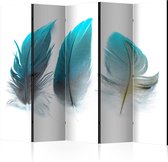 Kamerscherm - Scheidingswand - Vouwscherm - Blue Feathers II [Room Dividers] 225x172 - Artgeist Vouwscherm