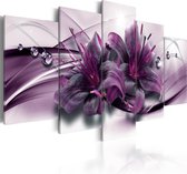 Schilderijen Op Canvas - Schilderij - Violet Lily 100x50 - Artgeist Schilderij