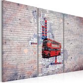 Schilderijen Op Canvas - Schilderij - Rond de Groot-Brittannië door Routemaster - triptiek 120x80 - Artgeist Schilderij