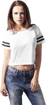 Urban Classics Crop top -S- Mesh Wit/Zwart