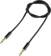 SpeaKa Professional Jackplug 4-polig Audio Aansluitkabel [1x Jackplug male 3,5 mm - 1x Jackplug male 3,5 mm] 1.00 m Zwa