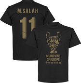 Liverpool Trophy M. Salah 11 Champions of Europe 2019 T-Shirt - Zwart - S