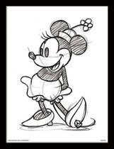 DISNEY - Impression encadrée 30 X 40 - Minnie Mouse Sketched Single