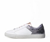 KUNOKA Gabrielle white/scaly silver - Sneakers Dames - maat 36 - Wit Zilver Goud