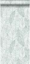 ESTAhome behang getekende bladeren groen - 139010 - 0,53 x 10,05 m