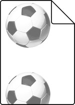 Proefstaal ESTAhome behangpapier voetballen zwart en wit - 138829 - 26,5 x 21 cm