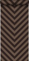 ESTAhome behang zigzag motief bruin - 135422 - 53 cm x 10,05 m