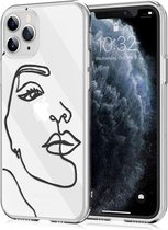 iMoshion Design voor de iPhone 11 Pro hoesje - Abstract Gezicht - Zwart