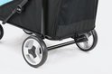 InnoPet hondenbuggy Mamut in Ocean Blue, met zwarte bekleding en grote wielen.